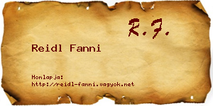 Reidl Fanni névjegykártya